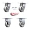 Service Caster 4 Inch V Groove Semi Steel Caster Set with Roller Bearing 2 Swivel Lock 2 Rigid SCC-35S420-VGR-BSL-2-R-2 - alternate 2